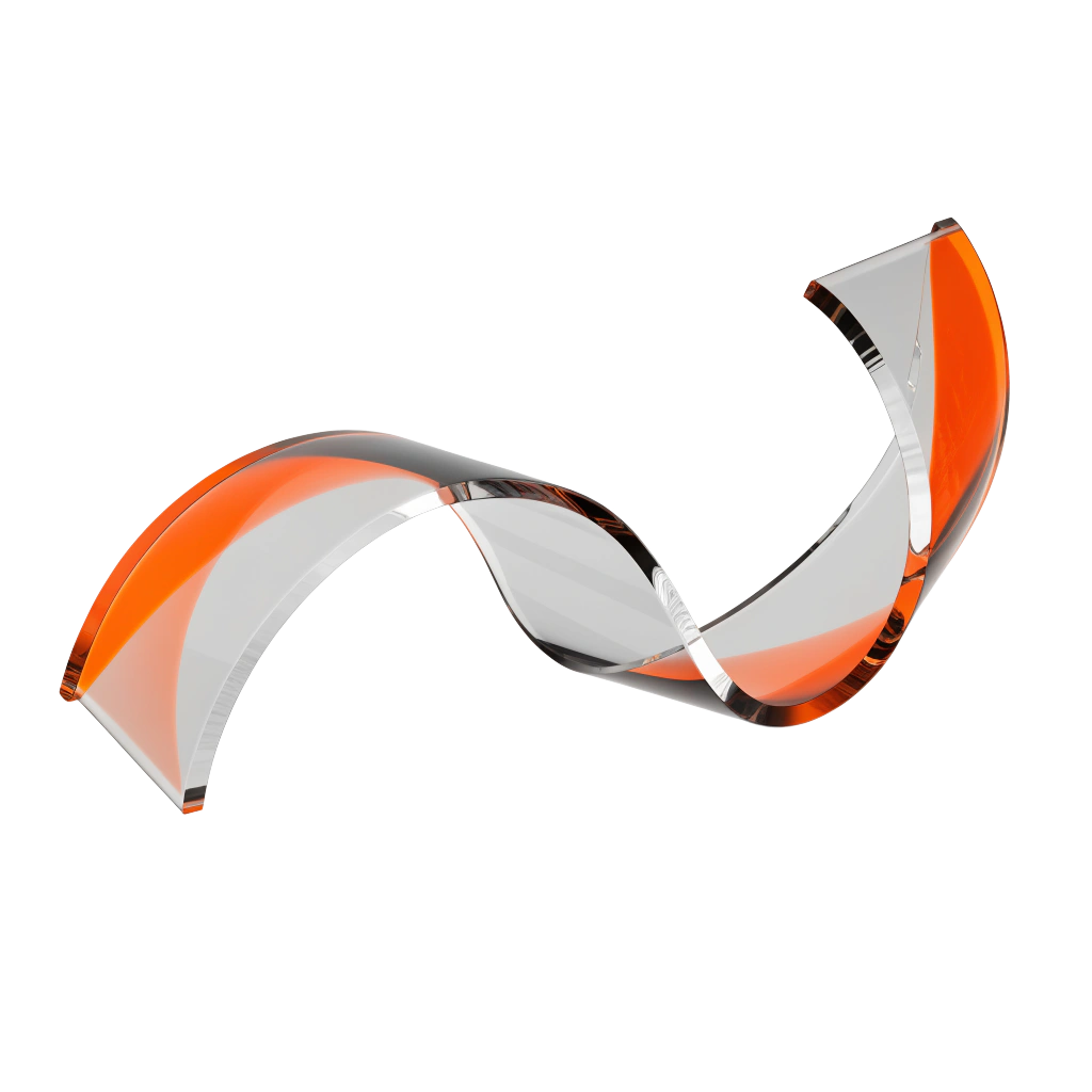 Orange glass ribbon